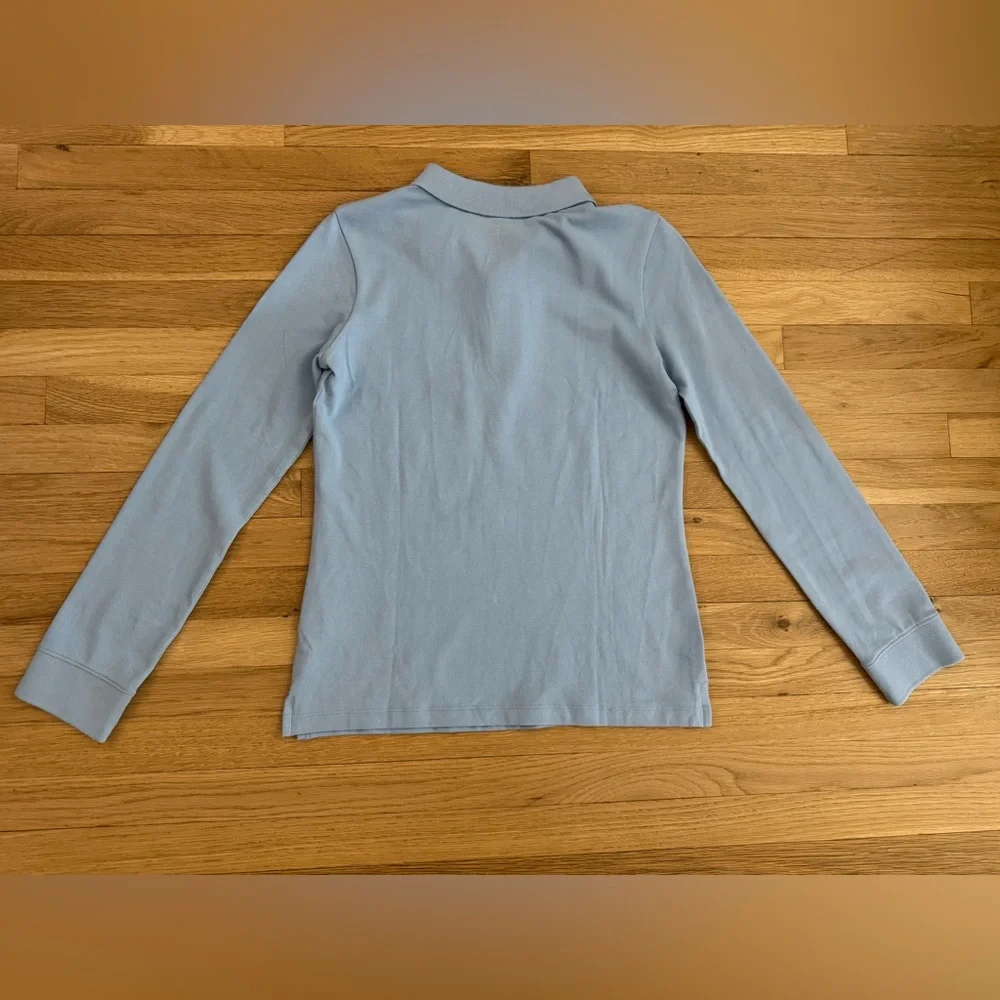 Old Navy Uniform Pique Long Sleeves Polo Shirt for Girls in Light Blue